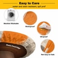 thumbnail image 3 of Elastic Fitted Round Tablecloth, Burnt Orange Grey Waterproof Stretch Table Cover for 36"-44" Tables, Abstract Modern Oil Painted Geometric Washable Outdoor Tablecloths for Patio, Picnic, Camping, 3 of 9