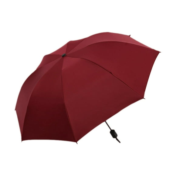 Folding Umbrella 8 Ribs Lightweight Travel Umbrella for Outdoor Beach Hiking Red