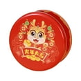 thumbnail image 2 of Jiaroswwei Year of The Dragon Cookie Biscuit Box Chinese Character Snacks Candy Box Round Kids Tinplate Gift Box Happy New Year Home Decoration, 2 of 7