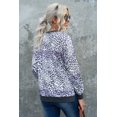 thumbnail image 1 of ABPHQTO Top gris con cuello en V y hombros caídos con estampado de leopardo para mujer, 1 of 5