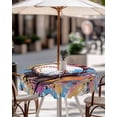 thumbnail image 4 of Baseball Sports, Round Outdoor Tablecloth, Waterproof Table Cloth Cover with Umbrella Hole and Zipper, Minimalist Geometric Smear Art Table Protector for Patio Party Picnic 60" Round, 4 of 6