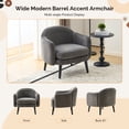thumbnail image 3 of Ktaxon Corduroy Accent Chair, Deep Seat Armchair with Wood Legs, Comfy Sinlge sofa for Living Room, Bedroom, Reading Nook Dark Gray, 3 of 10