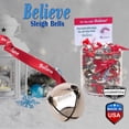thumbnail image 4 of Bevin Bells Believe Sleigh Bells Ornament (12-Pack) | 1.5" Made of Steel | Hanging Bells with a Red Satin Believe Ribbon | Great Tone | Xmas Gift or Stocking Stuffer | Made in The USA, 4 of 7