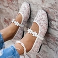 thumbnail image 5 of Jamicy Mesh Ballet Flats for Women Embroidered Floral Round Toe Mary Jane Comfortable Flat Shoes Casual Outerwear Shoes, 5 of 9