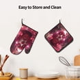 thumbnail image 6 of Xecao Surreal Pink Headphones Pattern Oven Mitts and Pot Holders Sets Heat Resistant Silicone Oven Mittens Extra Thicken Long Kitchen Cotton Oven Glove for Cooking, 6 of 7