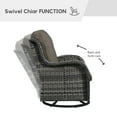 thumbnail image 5 of Gymojoy 5 Pieces Outdoor Patio Furniture Set with Fire Pit Table,Outside FirePit Conversation Set with PE Wicker Swivel Rocking Chairs and Coffee Table,Gray, 5 of 7