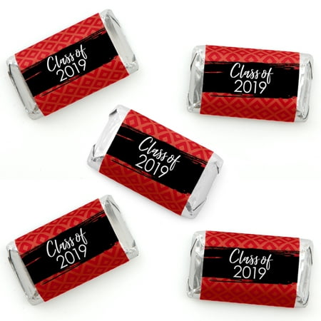 Red Grad - Best is Yet to Come - Mini Candy Bar Wrapper Stickers - 2019 Red Graduation Party Small Favors - 40 (Best Red Dot For Mini 14)