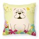 thumbnail image 1 of Almohada decorativa de tela Caroline's Treasures bulldog inglés de Pascua 14 x 14 multicolor BB6123PW1414, 1 of 1
