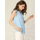 thumbnail image 4 of Allegra K Blusas vintage sin mangas con volantes para mujer Tops de trabajo con ribete de volantes Azul XS, 4 of 6