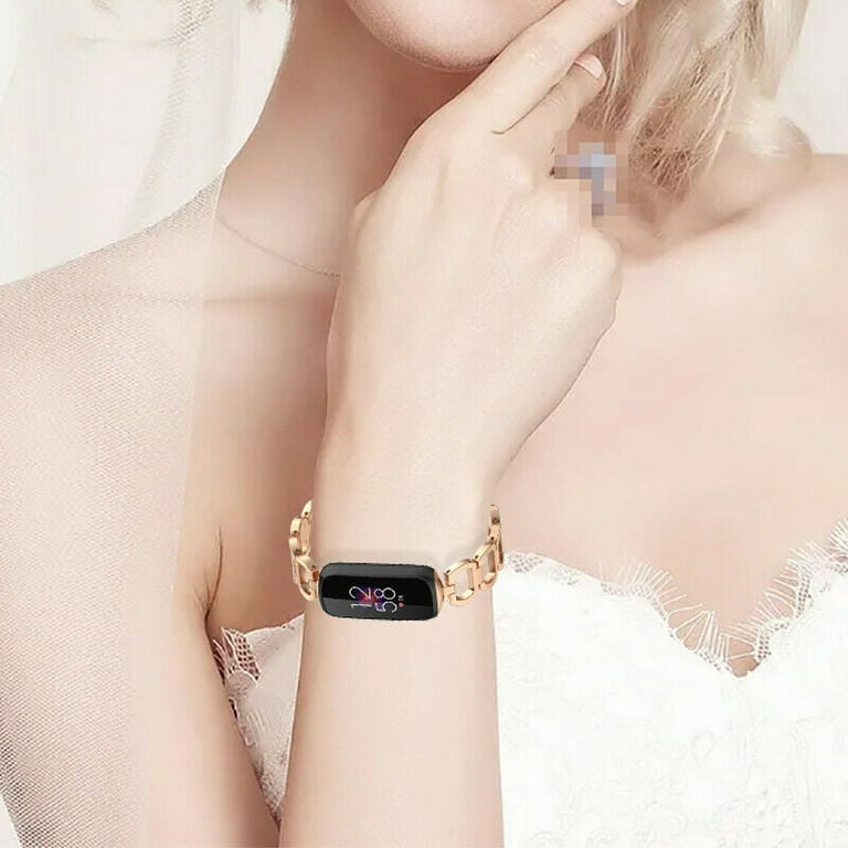 Boho Chic Watch Band with Gold Chain for Fitbit Inspire 3