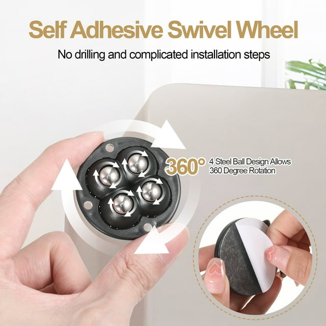 maskred Roue de Roulette Pratique 12pcs Opération Lisse Facile à Installer 1Set