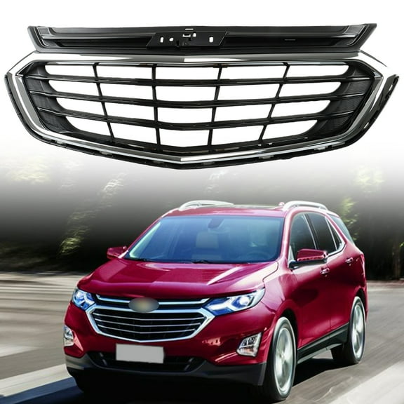 Fit for Chevrolet Equinox (2018-2020) Front Grille, 18-20 Equinox Front Grill Assembly, Black & Silver Chrome