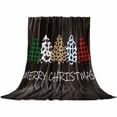thumbnail image 2 of Plaid Christmas Tree Throw Flannel Blanket 40x60In Cow Leopard Check Xmas Tree Wood Grain Super Soft Cozy Bed Blanket, Lightweight Plush Fuzzy Bed Throw for Bedroom Sofa Couch Living Room, 2 of 4