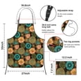 thumbnail image 3 of Pioneer Flower Floral Print Pattern Cotton Linen Apron with Pockets, Waterproof Adjustable, 33x27 Inch for Kitchen, Gardening, BBQ, Salon, 3 of 6