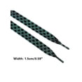 thumbnail image 3 of INSPIRE CHIC 1 Pair Flat Checkered Shoe Laces, Colorful Metal Wire Braided Shoelaces for Sneakers Boots Black-Green 90cm/35.4", 3 of 4