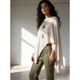 thumbnail image 6 of LMLYSoH Women's Summer Knit Poncho Solid Color Boat Neck Loose Fit Draped Bat Sleeve Pullover Trendy Tops Streetwear, 6 of 9