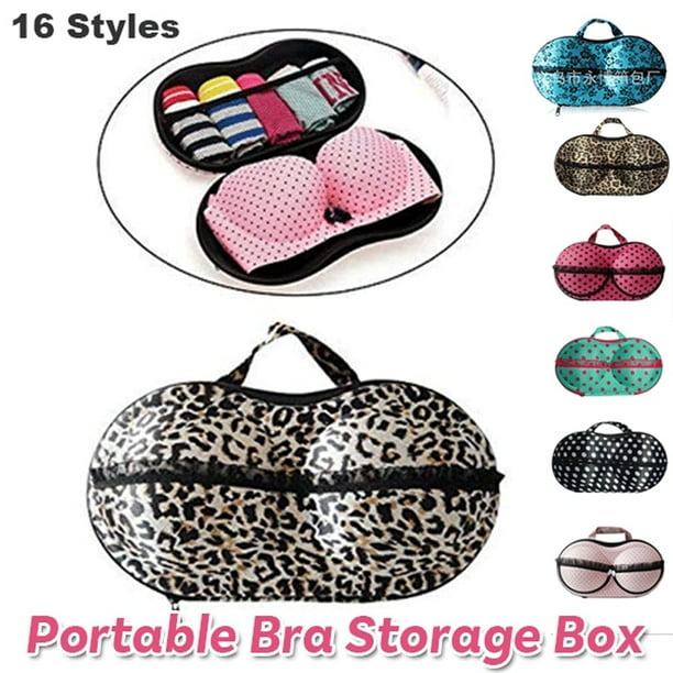 16 Styles Portable Bra Underwear Storage Case Collapsible Closet Travel Bra  Box Case Travel Organizer Bag for Women Bras Underwear 