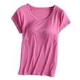 thumbnail image 1 of Lixiuxyad T-Shirt à Manches Courtes avec Coussinet de Poitrine Soutien-Gorge Semi-Manches Pyjama Rouge, 1 of 3