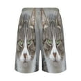 thumbnail image 2 of Relaxed fit printed pajama bottoms, sizes S to XXL Gray and White Cat, 2 of 7