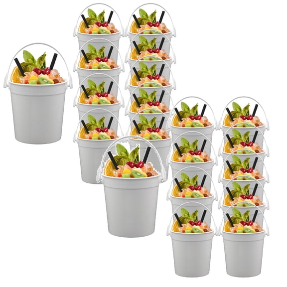 Clearance Glass&Bottle under $20 Plastic Buckets For Drinks Anything But A Cup Ideas 32oz Reusable Punch Bowls 10PACK 1 Liter Ice Bucket Smoothie Bucket