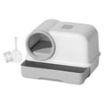 thumbnail image 4 of Caja de arena para gatos completamente cerrada, inodoro para gatos, salida con pala desmontable Gris, 4 of 8