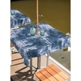 thumbnail image 2 of Outdoor Tablecloth with Umbrella Hole for Patio/Picnic/Party/Camping, Navy Blue Ombre Waterproof Table Cloth Square Cover Washable, Gradient Abstract Art Vintage (60"x 60"), 2 of 8