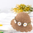 thumbnail image 4 of Sombrero de paja para niños, sombrero de playa de verano, sombreros de playa de ala ancha transpirables para senderismo, Naranja, 4 of 6