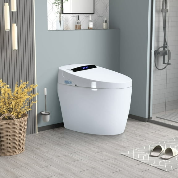 BARONAGE Smart Toilets with Heated Bidet Seat.Warm Water And Dry, Portable toilet with bidet built.Intelligent Toilet Auto Open/Close Seat.