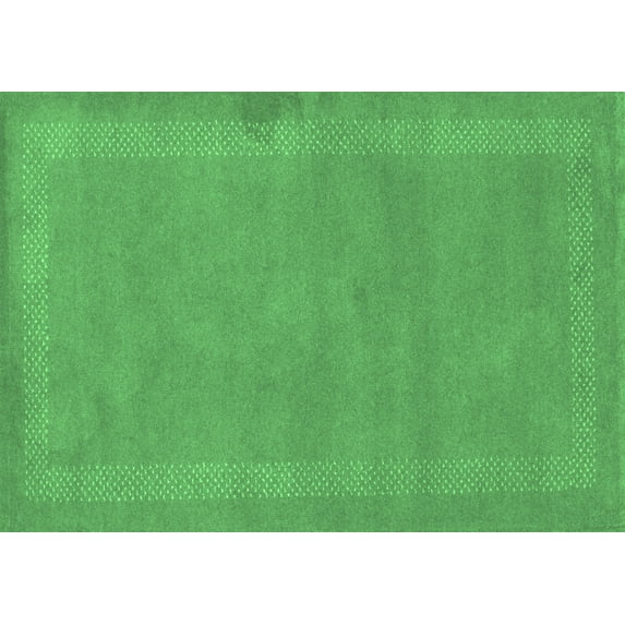 Ahgly Company Indoor Rectangle Abstract Emerald Green Contemporary Area Rugs, 2' x 4'