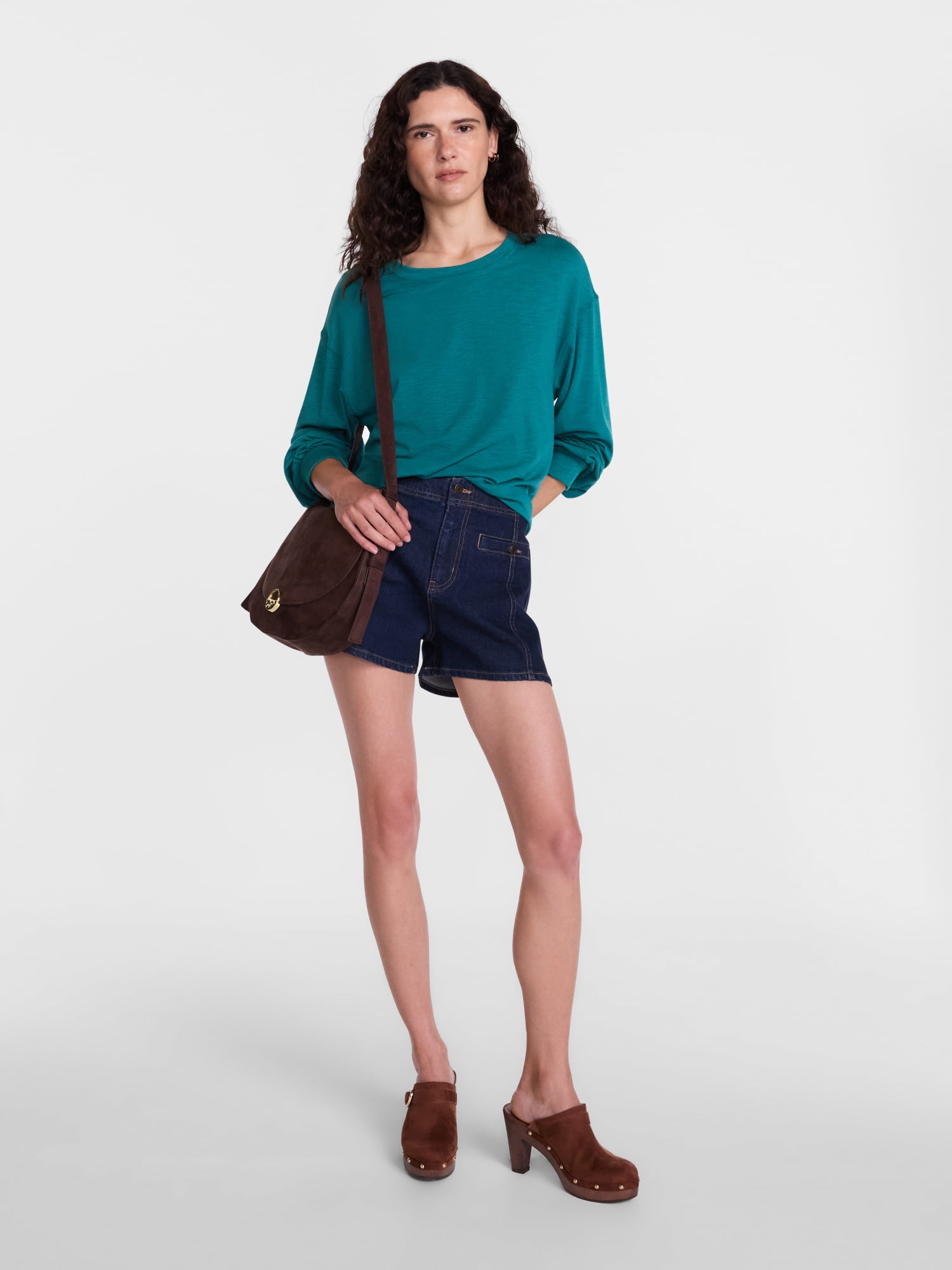 Scenario Women's Oversized Tee with Long Sleeves, Sizes XS-XXXL