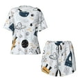 thumbnail image 4 of Lsque Cartoon Planets Women's Short-Sleeved Pajama Set - 2 Piece Soft and Lightweight Sleepwear Set-, 4 of 9