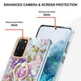 thumbnail image 3 of Compatible for Samsung Galaxy S20 Plus Case with Ring Kickstand Holder Clear Floral Pattern Hybrid PC TPU Shockproof Protective Phone Case Cover for Samsung Galaxy S20 Plus Women Girls, Flowers, 3 of 5