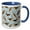 Blue/White, variant on 3drose, Beagle Paws and Bones Dog Pattern, 15oz Two-tone Black Mug