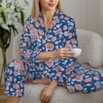 thumbnail image 6 of Picia Rose Flowers Pattern Women’s Long-Sleeve Sleepwear Set - Soft 2-Piece Loungewear with Pockets, Comfy PJs for Relaxing Nights-XX-Large, 6 of 7