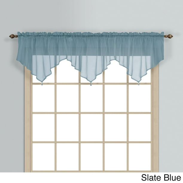 Monte Carlo 40 X 22 Window Curtain Ascot Valance Slate Blue Walmart Com Walmart Com
