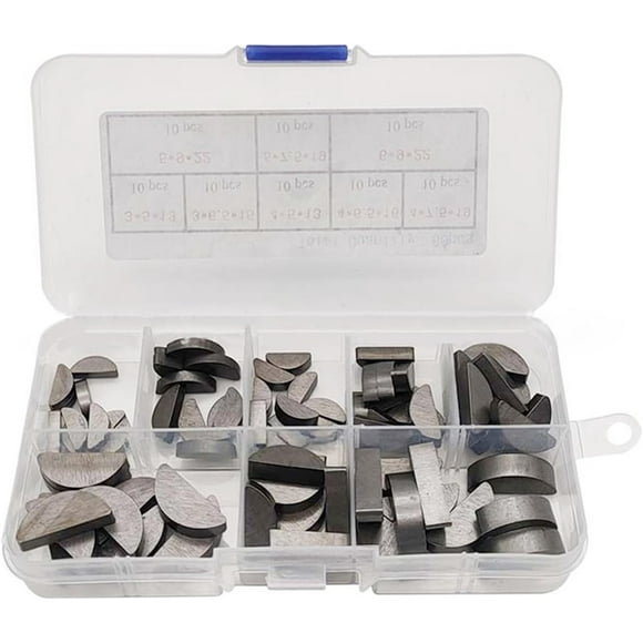 80Pcs Assorted Carbon Steel Woodruff Keys Set Comprehensive Woodruff Key Assortment for Flywheels Pulleys Crankshaft Too