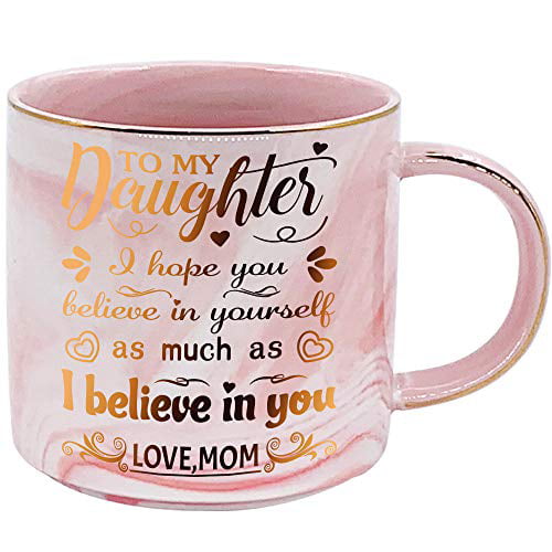 Fun & Cool Novelty Cup Proud Mom Of A Awesome Daughter Funny Coffee Mug Top Birthday Present Idea for a Mother Unique Gag Gifts for Women Best Mothers Day Gifts for Mom from Daughter Her