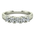 thumbnail image 4 of Weding Band Diamond Rings 5 Stone Anniversary Trellis Style 0.75 CT TW 14K White Gold (G,VS1), 4 of 5