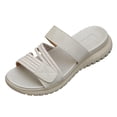 thumbnail image 2 of Commforr Sandales à Enfiler pour Femmes, Chaussures Habillées Décontractées pour Femmes, Sandale de Plage pour Femmes Chaussures de Randonnée Été à Enfiler Sport Marche Chaussure Athlétique Ajustable Extérieur Coussin Claquettes, Gris Pâle, 6.5, 2 of 6
