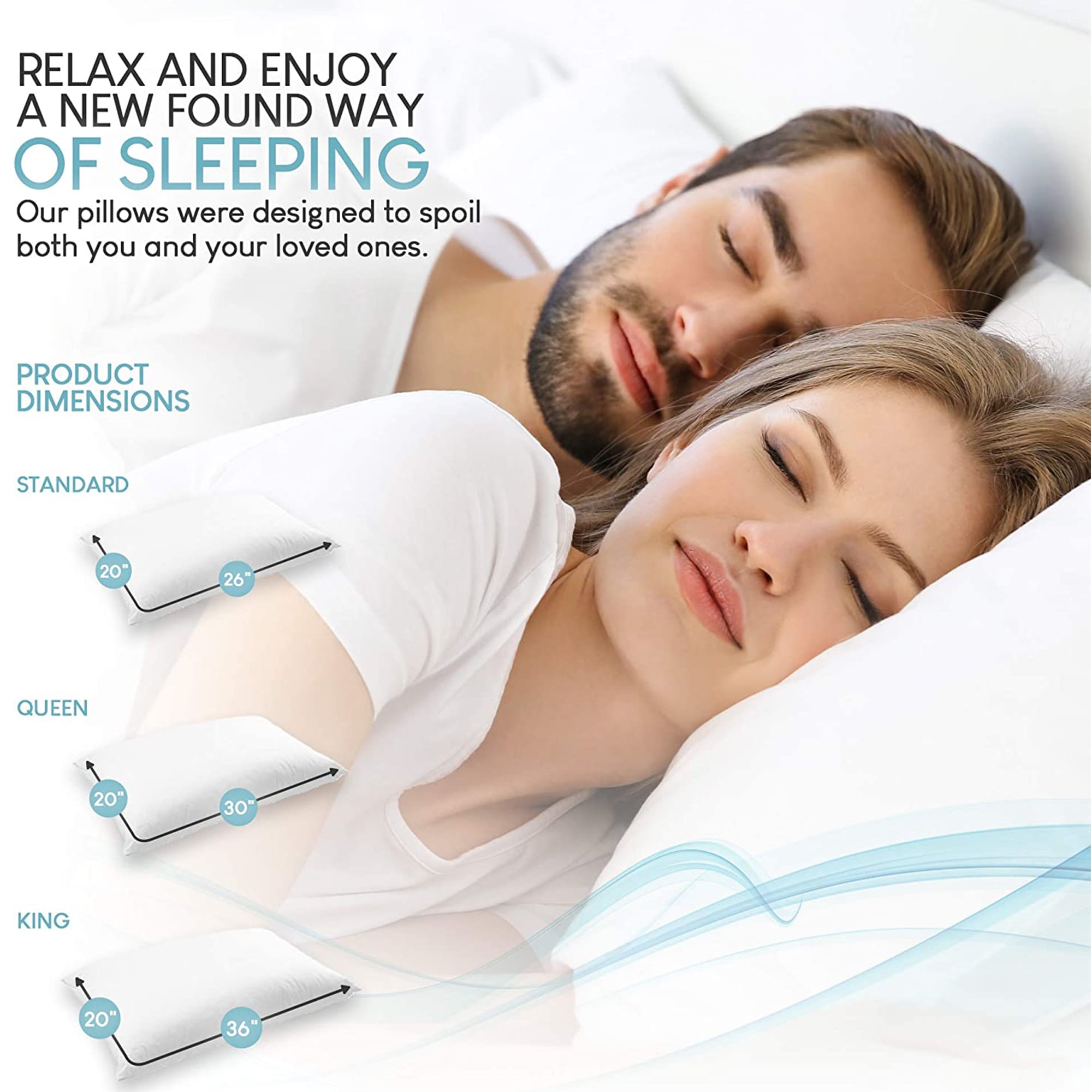 East Coast Bedding European White Goose Down Pillow Bed Pillows