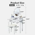 thumbnail image 2 of Makeup Vanity Desk and Stool Set, Vanity Mirror with Lights and Table Set, Small Vanity Table for Bedroom, 2 of 6