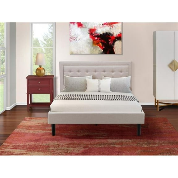 2 Piece Fannin Queen Size Bedroom Set - Mist Beige, Black & Burgundy