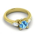 thumbnail image 3 of 2.50 T.C.W Sparkle Round Shape Blue Topaz Natural Diamond Gemstone Anniversary Ring for Women Solid 14K Yellow Gold Size 5.5 by Diamond-Capitals, 3 of 8