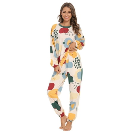 

MintLimit Womens Pajama Set Long Sleeve Sleepwear Cotton Nightwear Soft Pjs Lounge Sets M