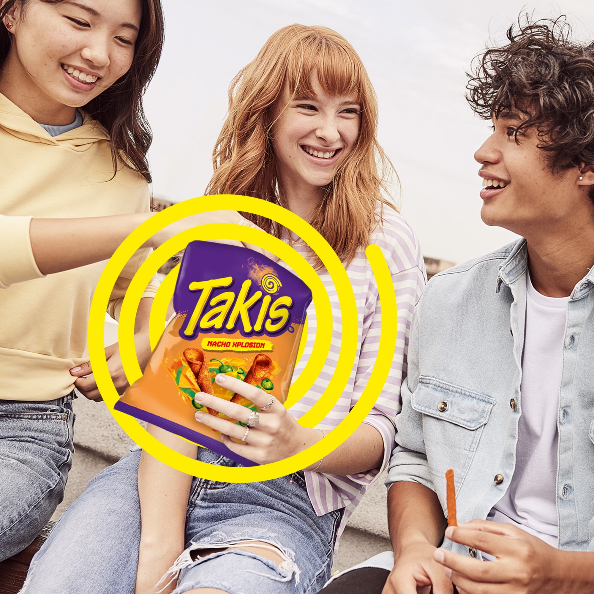 Takis Nacho Xplosion 3.25 oz Snack Size Bag, Cheese and Chili Pepper Rolled Tortilla Chips