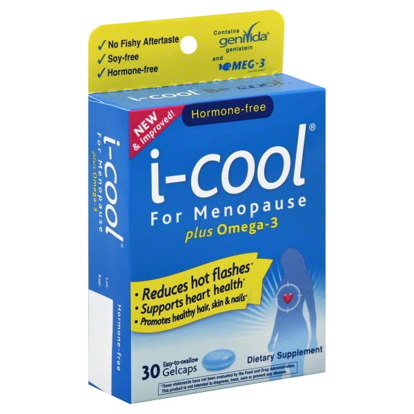 ICool for Menopause + Omega3, Reduces Hot Flashes, Gelcaps, 30 Ct
