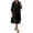 Black, variant on QQAMB Dresses for Women Cotton Linen Crewneck Solid Color Button Long Sleeve Loose Thin Fall Trendy Plus Size Maxi Dresses Black S