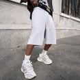 thumbnail image 5 of Resicozy Baggy Sweat Shorts Men 2026 Cotton Y2k Shorts Casual Under Knee Shorts Hem Gym Shorts with Pockets White M, 5 of 6