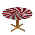 thumbnail image 3 of Nawypu Red and White Round Table Cloth Peppermint Swirl Candy Christmas Tablecloth Elastic Edge, 3 of 7