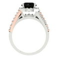 thumbnail image 4 of 2.32 ct Brilliant Round Cut Natural Onyx 14k White/Rose Gold Halo Solitaire with Accents Engagement Bridal Wedding Ring Band Set size 4.5, 4 of 7